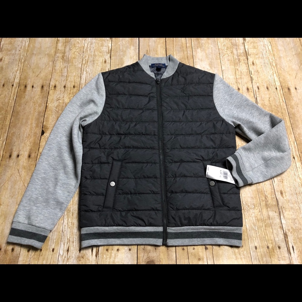 🧥 Polo Ralph Lauren puffer zip jacket  grey New